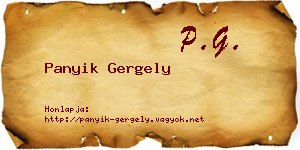 Panyik Gergely névjegykártya